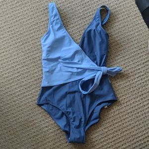Summersalt Wrap One Piece Blue Swimsuit